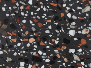 Honed Statalle Black Terrazzo Stone. MC35532