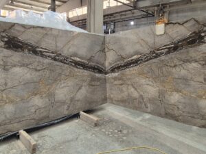 Polished Dark Villena Natural Marble Slab. Code: MS103150