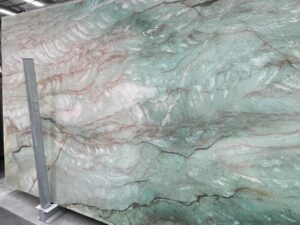 Polished Povoa Green Natural Quartzite Slab. Code: MS103181