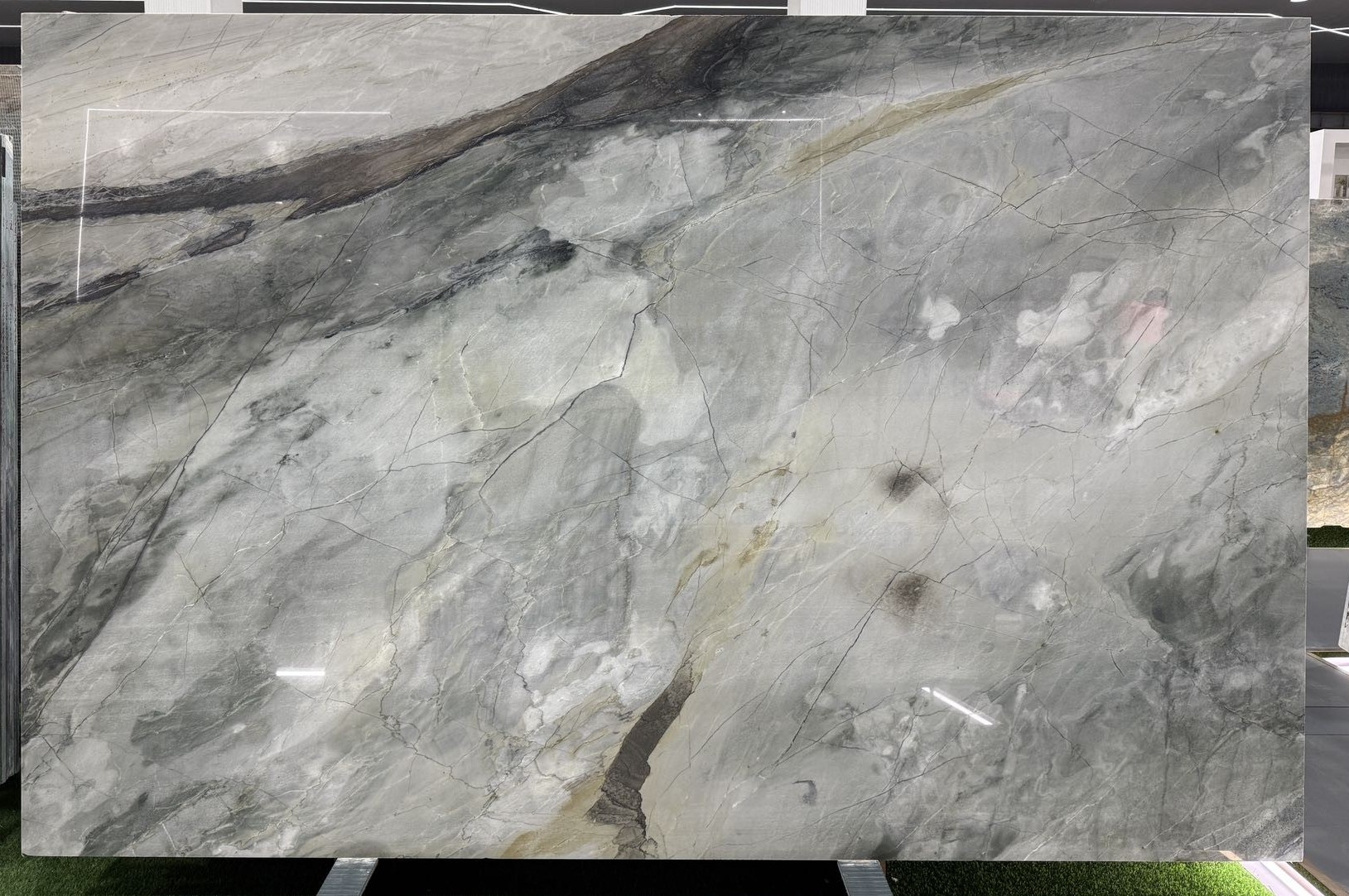 Polished Viera Grey Natural Marble Slab. Code: MS103203