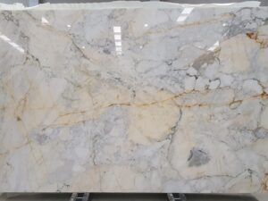 Polished Calacatta Alvares Natural Marble Slab. Code: MS103284