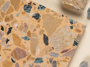 Honed Fuente Saffron Terrazzo Stone. Code: MS103356