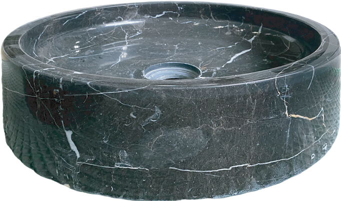 Honed Ojos Natural Stone Benchmount Basin. Code: MS103359 - Image 7