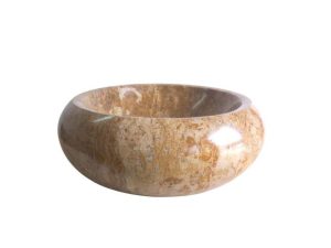 Polished Tragacete Ocre Natural Marble Benchmount Basin. Code: MS103368