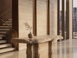 Honed Classic Natural Travertine Vein Cut Slab. Code: MC39449
