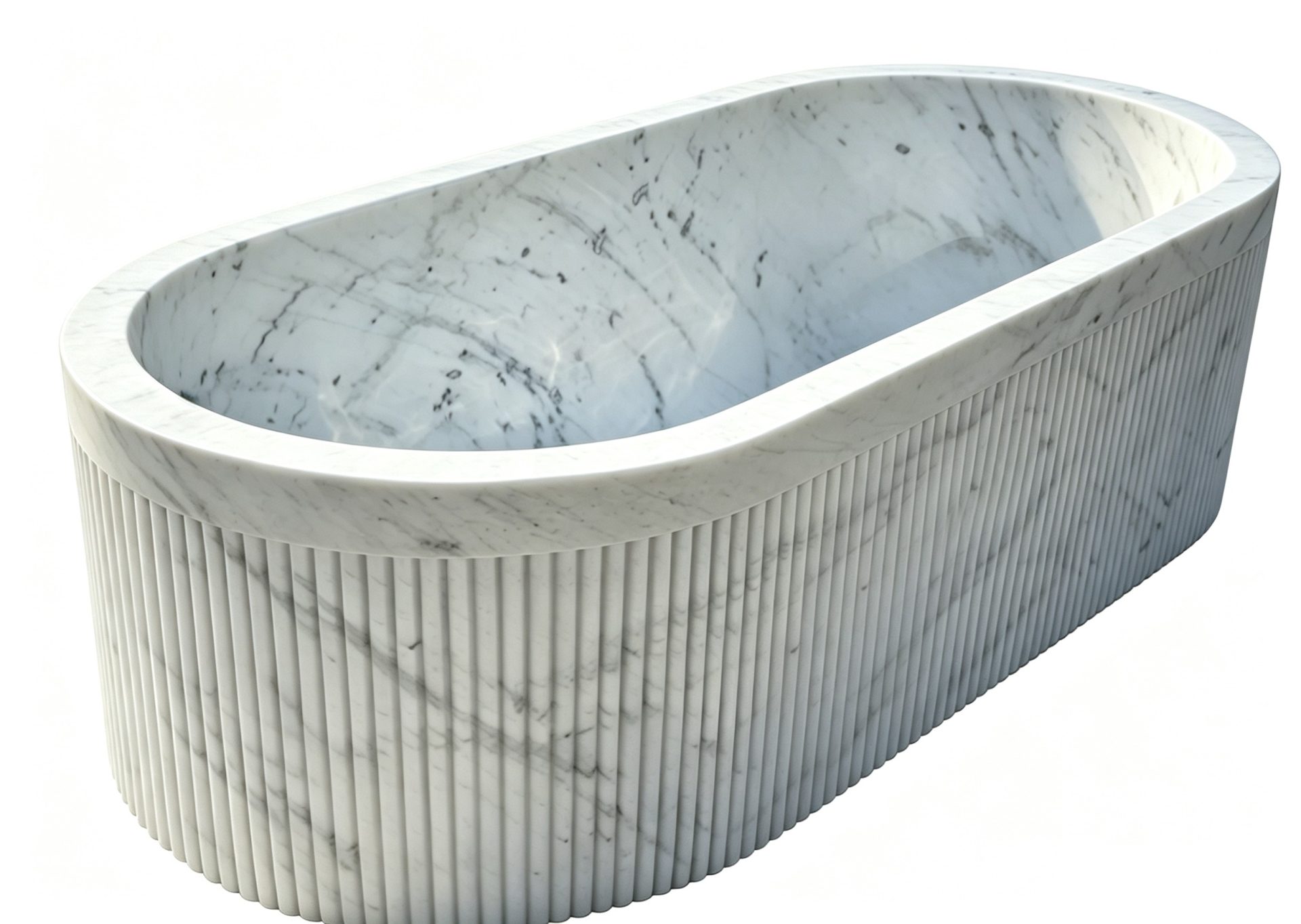 Honed Ourem Natural marble Freestanding Baths. Code: MS103406 - Image 2