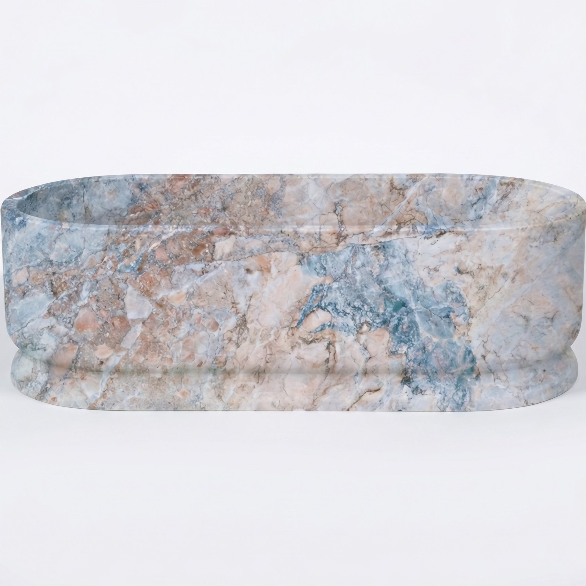 Polished Paialvo Peach Natural Marble Stone Bath. Code: MS103398