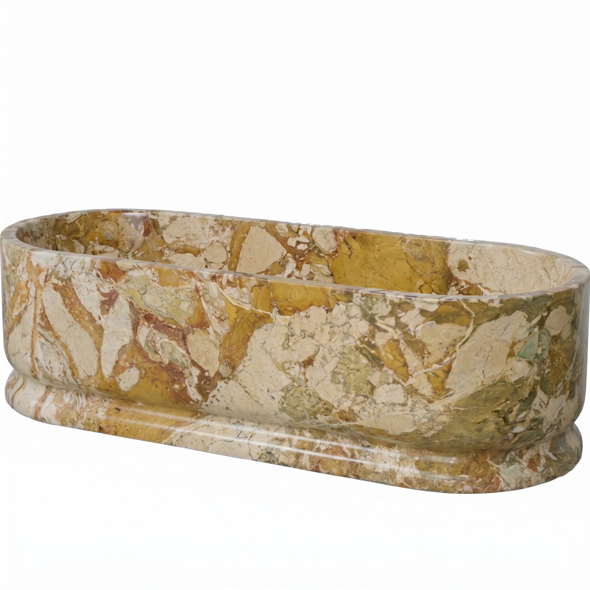 Polished Paialvo Peach Natural Marble Stone Bath. Code: MS103398 - Image 3