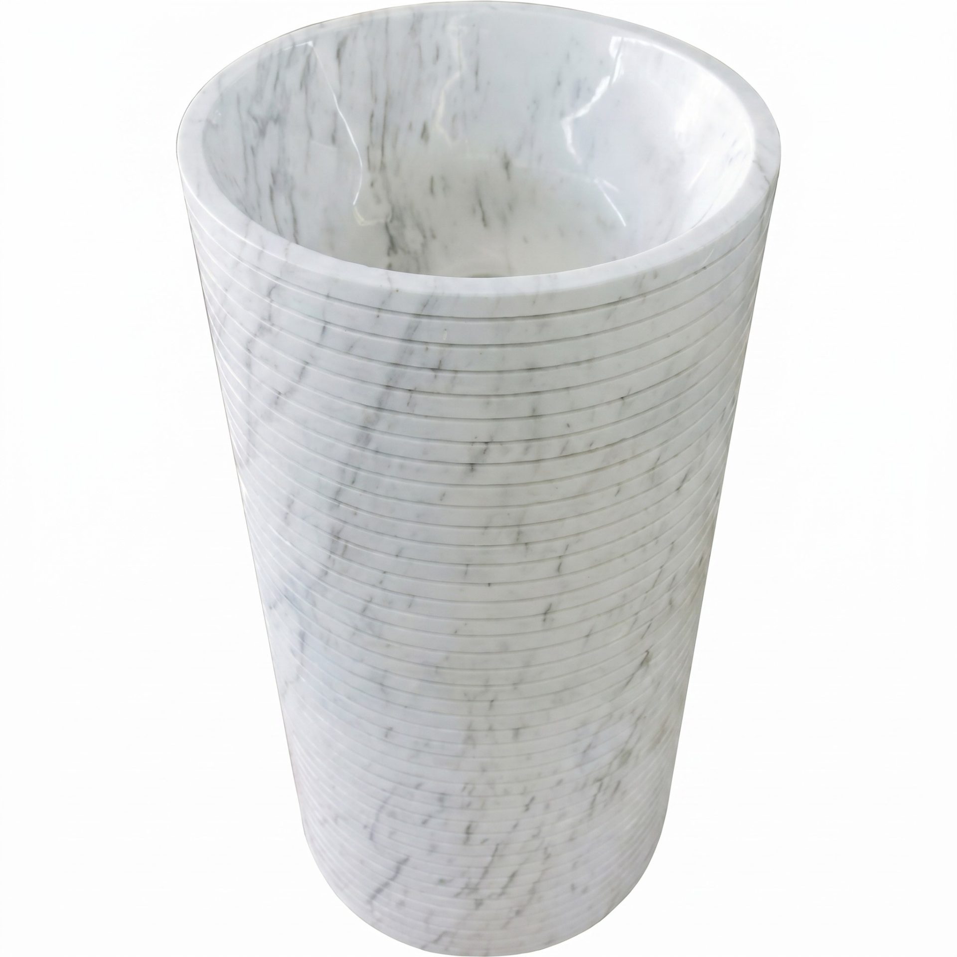 Honed Travesso Natural Marble Pedestal Basin. Code: MS103399 - Image 4