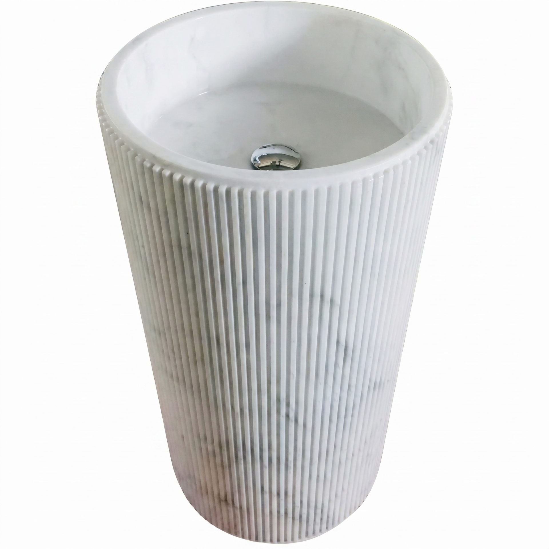 Honed Travesso Natural Marble Pedestal Basin. Code: MS103399 - Image 6