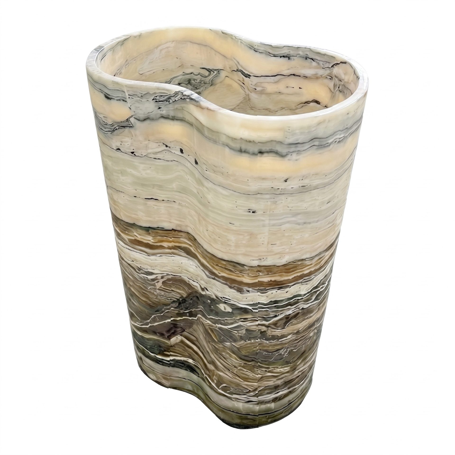 Honed Vieira Natural Marble Pedestal Basin. Code: MS103401 - Image 3