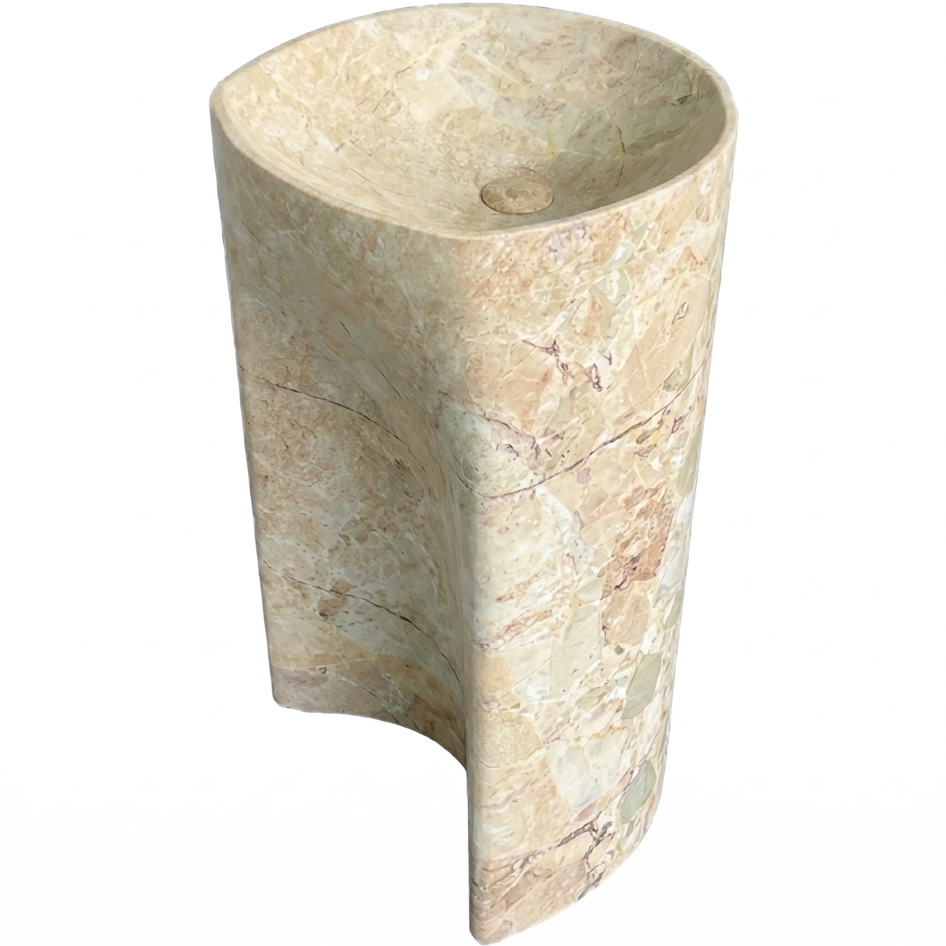 Honed Peravala Natural Marble Pedestal Basin. Code: MS103402 - Image 3