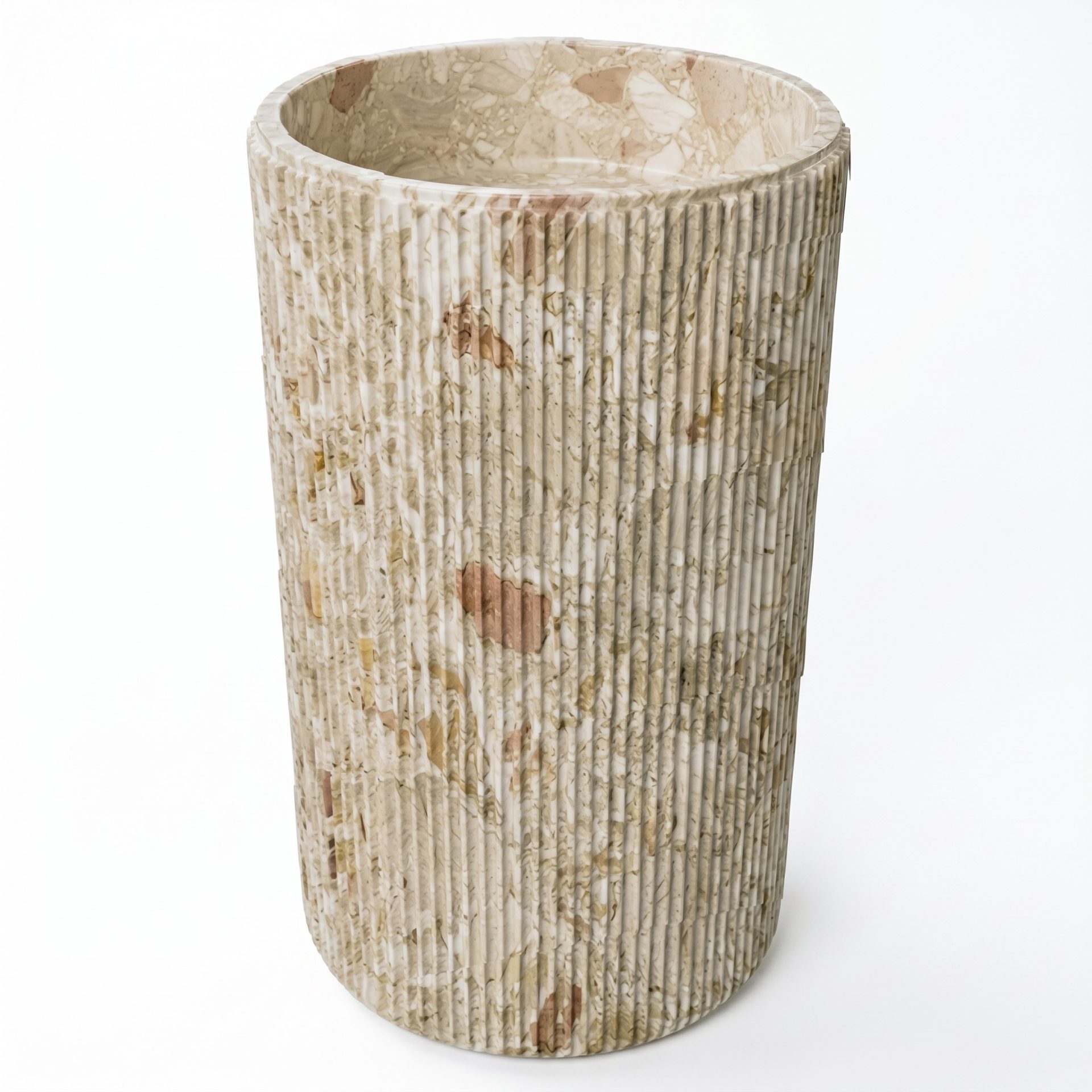 Honed Loureira Natural Marble Pedestal Basin. Code: MS103403 - Image 3
