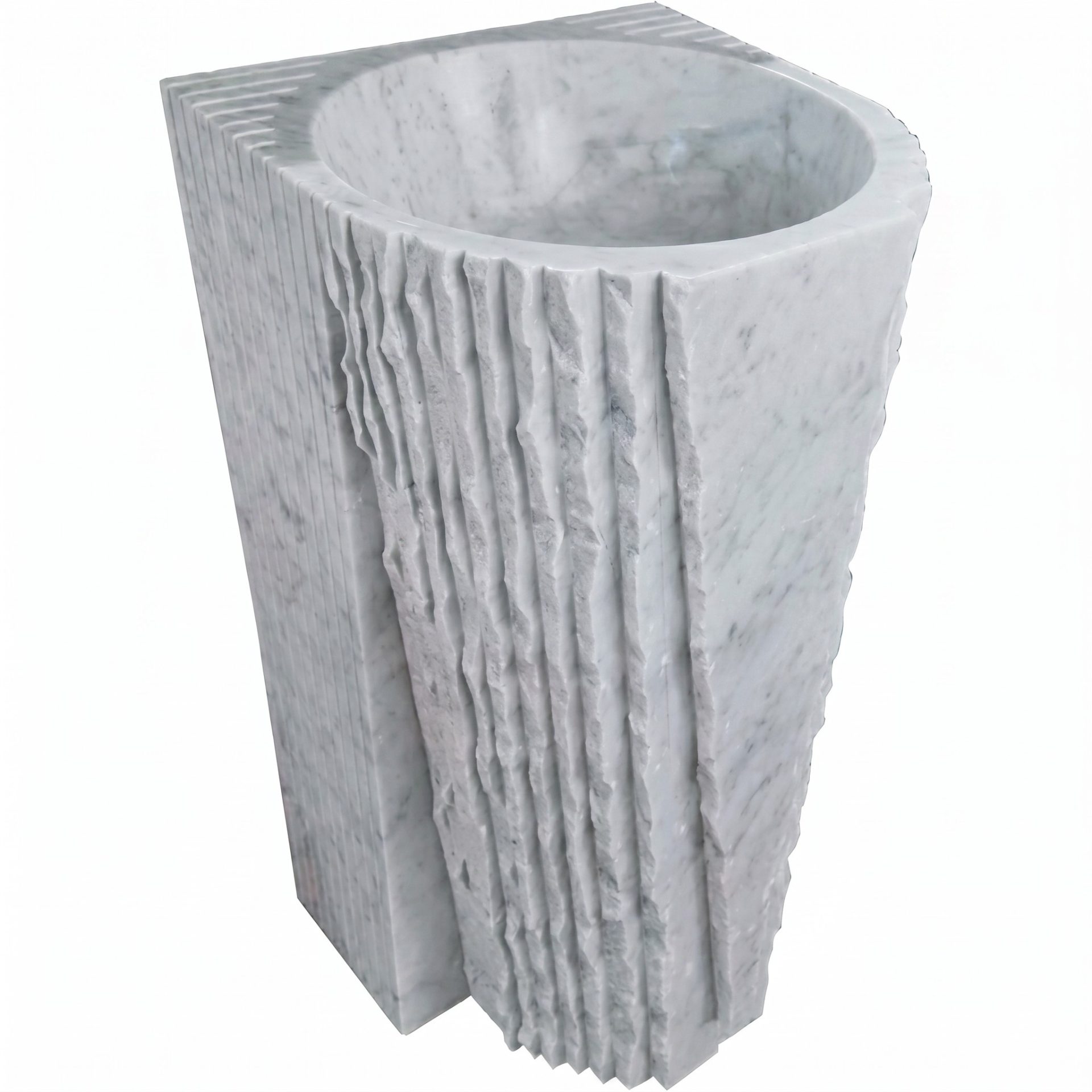 Honed Parceiros Carrara Natural Marble Pedestal Basin. Code: MS103405