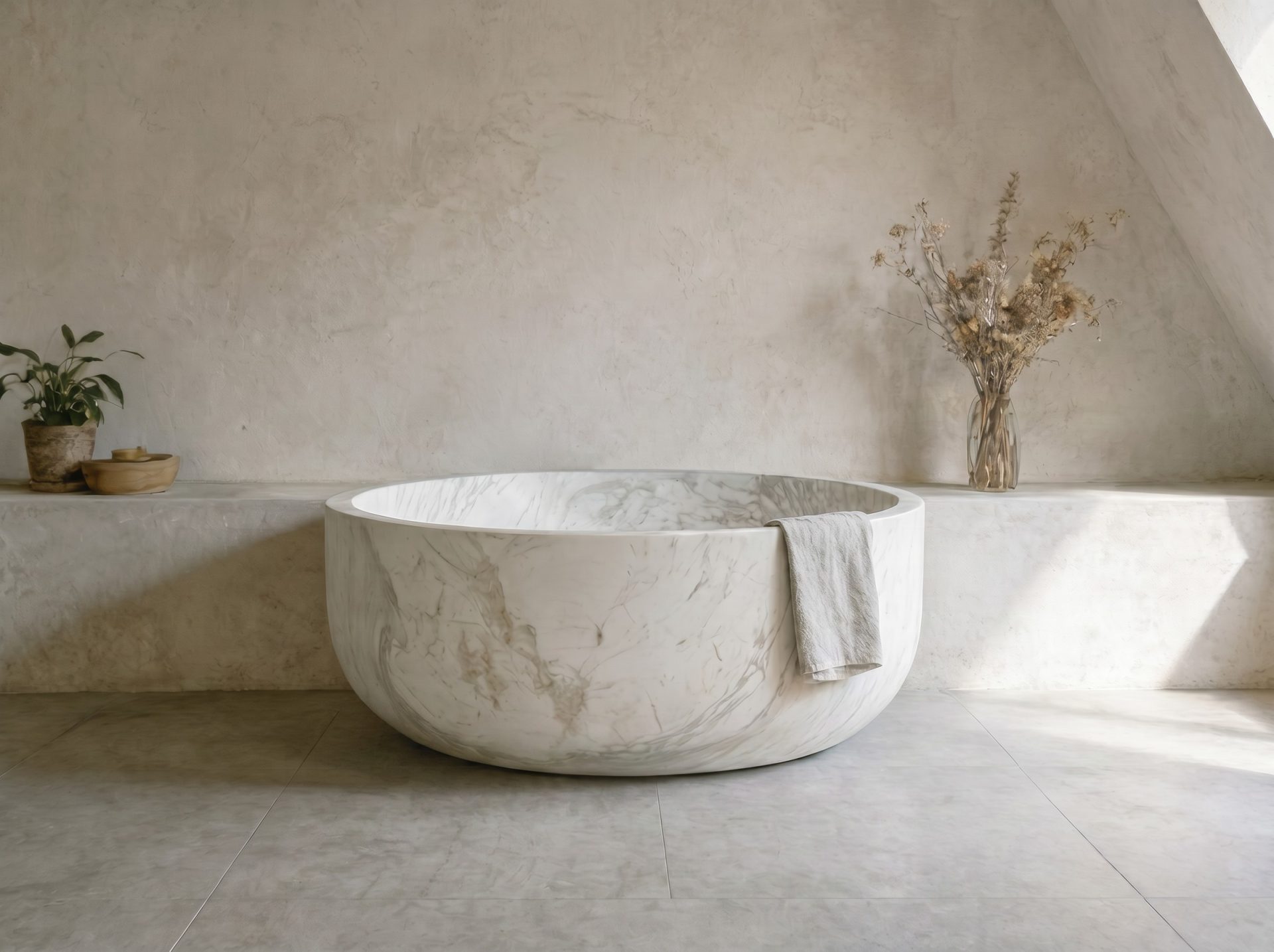 Honed Ourem Natural marble Freestanding Baths. Code: MS103406 - Image 3