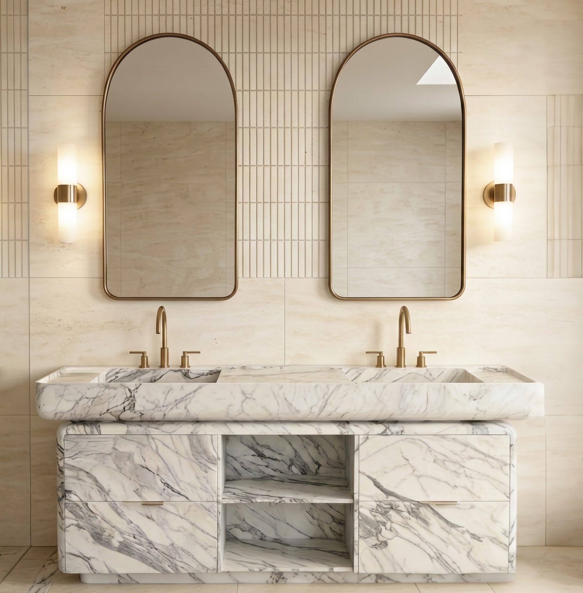 Honed Barossa Natural Marble Vanities. Code: MS103407 - Image 14