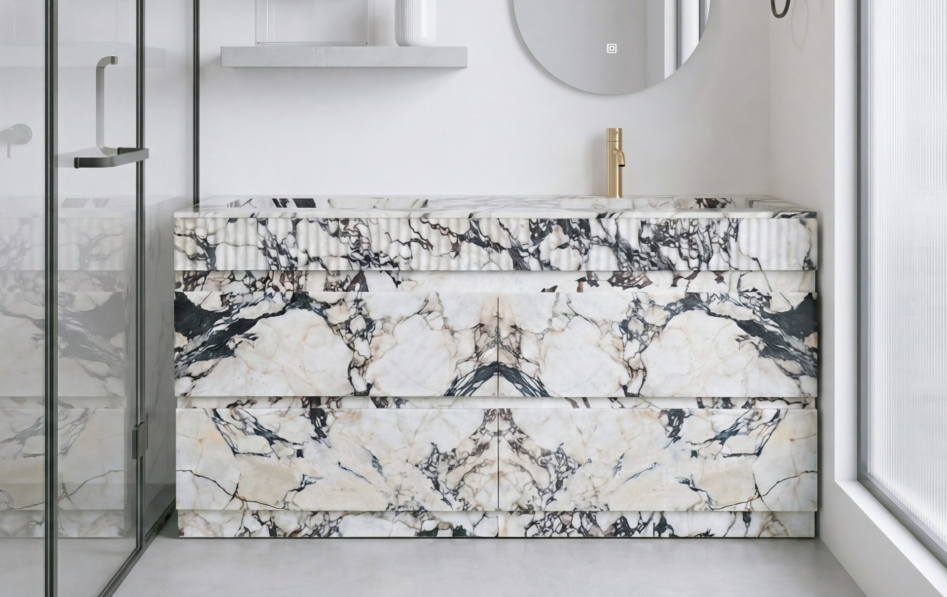 Honed Barossa Natural Marble Vanities. Code: MS103407 - Image 4