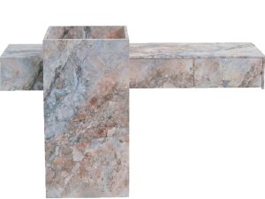 Honed Atouguia Natural Marble Integrated Vanity Basin. Code: MS103408