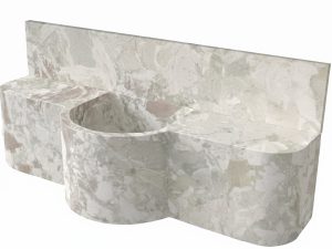 Honed Boavista Natural Marble Integrated Vanity Basin. Code: MS103409