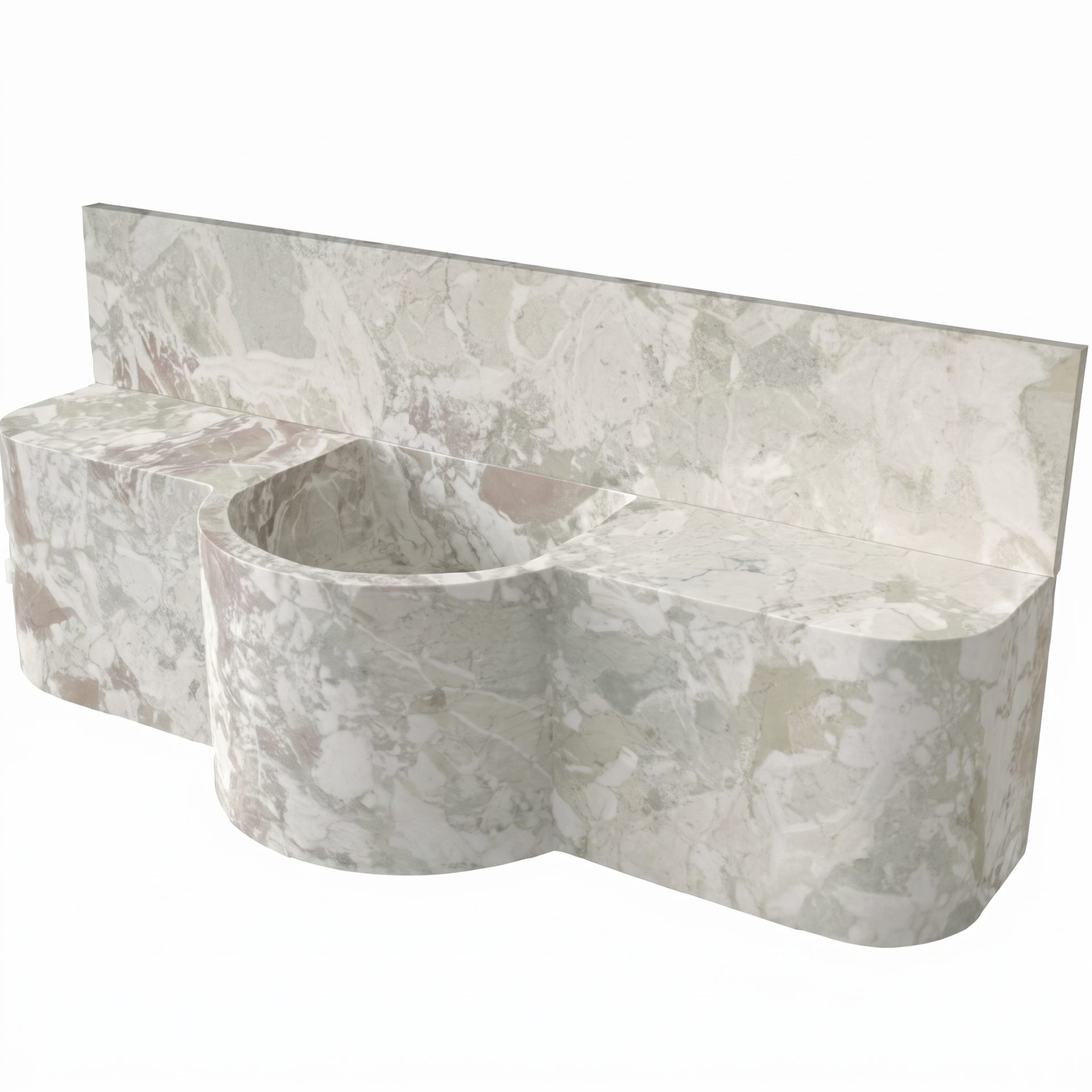 Honed Boavista Natural Marble Integrated Vanity Basin. Code: MS103409