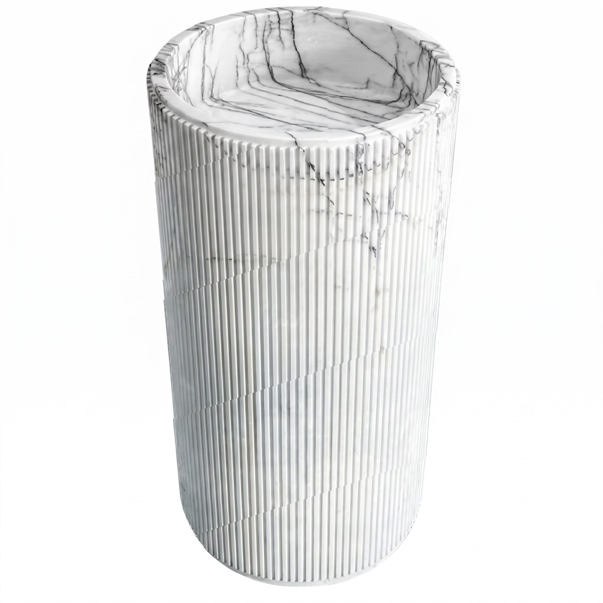 Honed Travesso Natural Marble Pedestal Basin. Code: MS103399 - Image 10