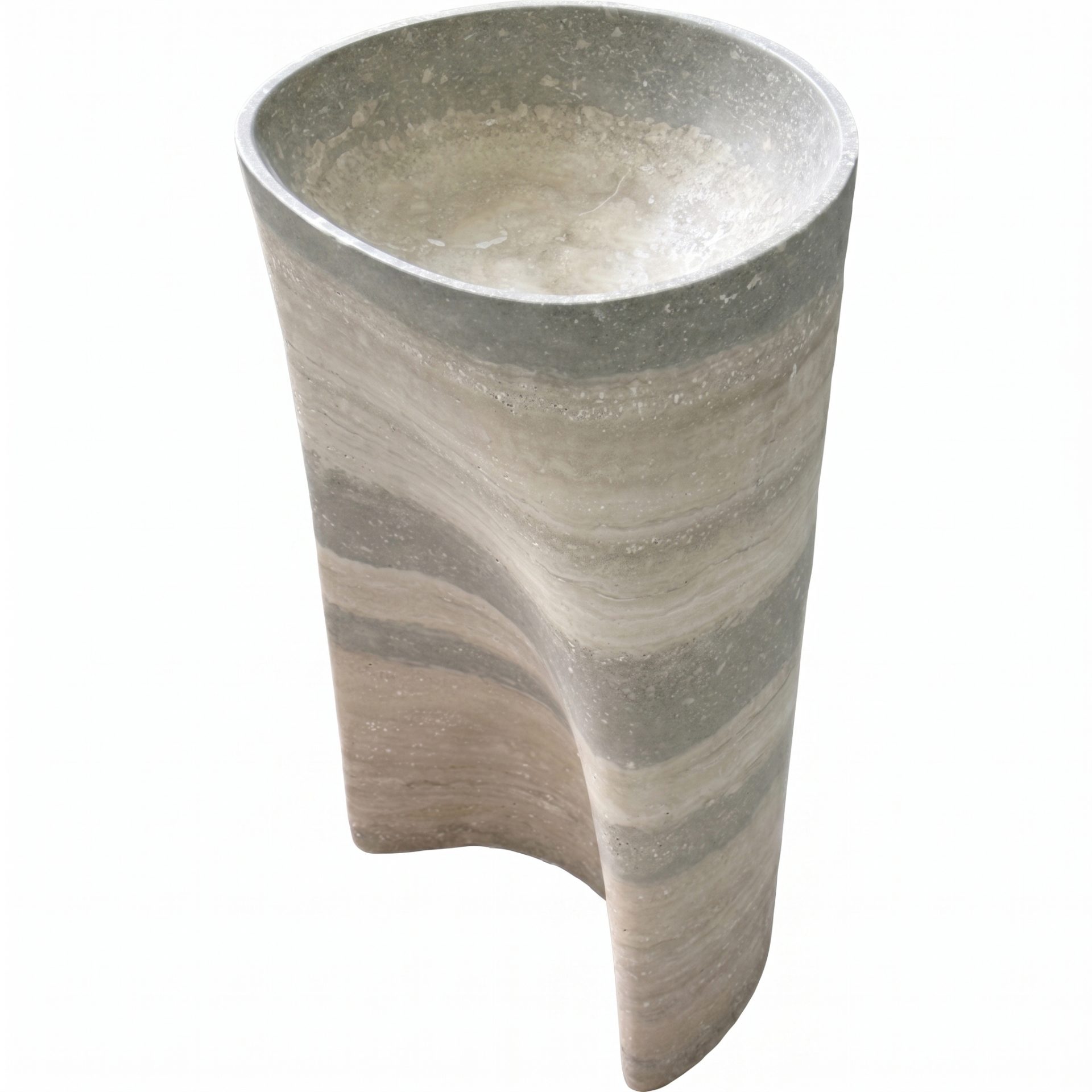 Honed Peravala Natural Marble Pedestal Basin. Code: MS103402 - Image 4