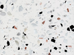 Honed Napoli White Terrazzo Stone Slab. 35527