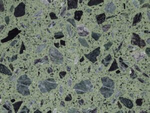 Honed Poeta Green Terrazzo Stone Slab. 103622